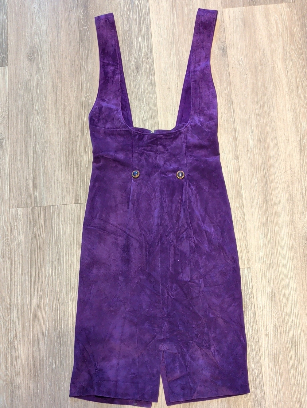 VTG 80s The Leather Ranch Purple Suede Pinafore Overall Dress Small Whimsigoth